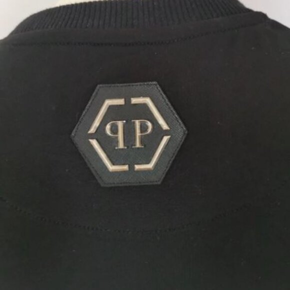 Men's  M NWOT Black Philipp Plein Sweatshirt - Skull with crystals and studs - Picture 6 of 11